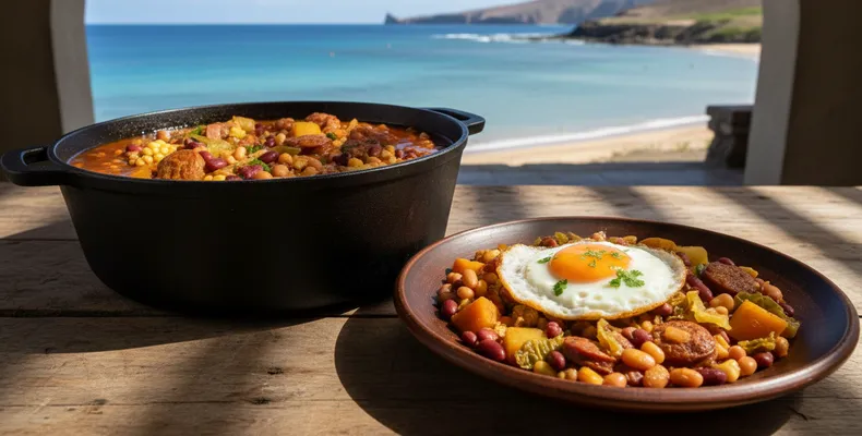 Cachupa rica tradicional: o cozido cabo-verdiano de milho, feijão, carnes e legumes que é o prato nacional