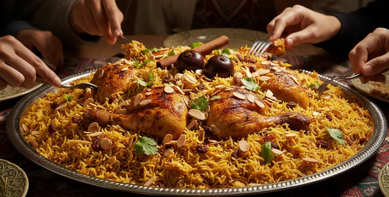 Machboos diyay do Kuwait: o arroz de frango com loomi, canela e baharat