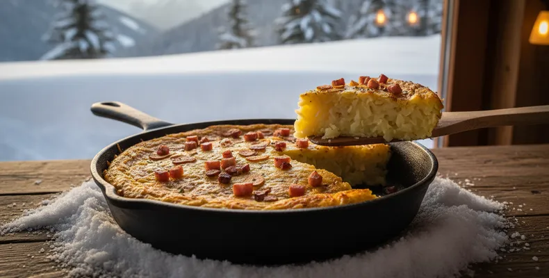 Trinxat de la Cerdanya tradicional andorrano: o purê de batata com repolho e toucinho crocante