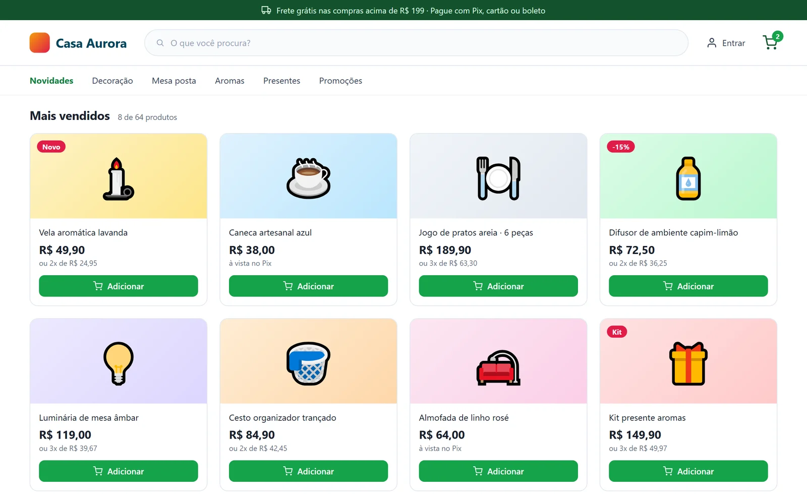 Venda pela internet 24 horas por dia, 7 dias por semana