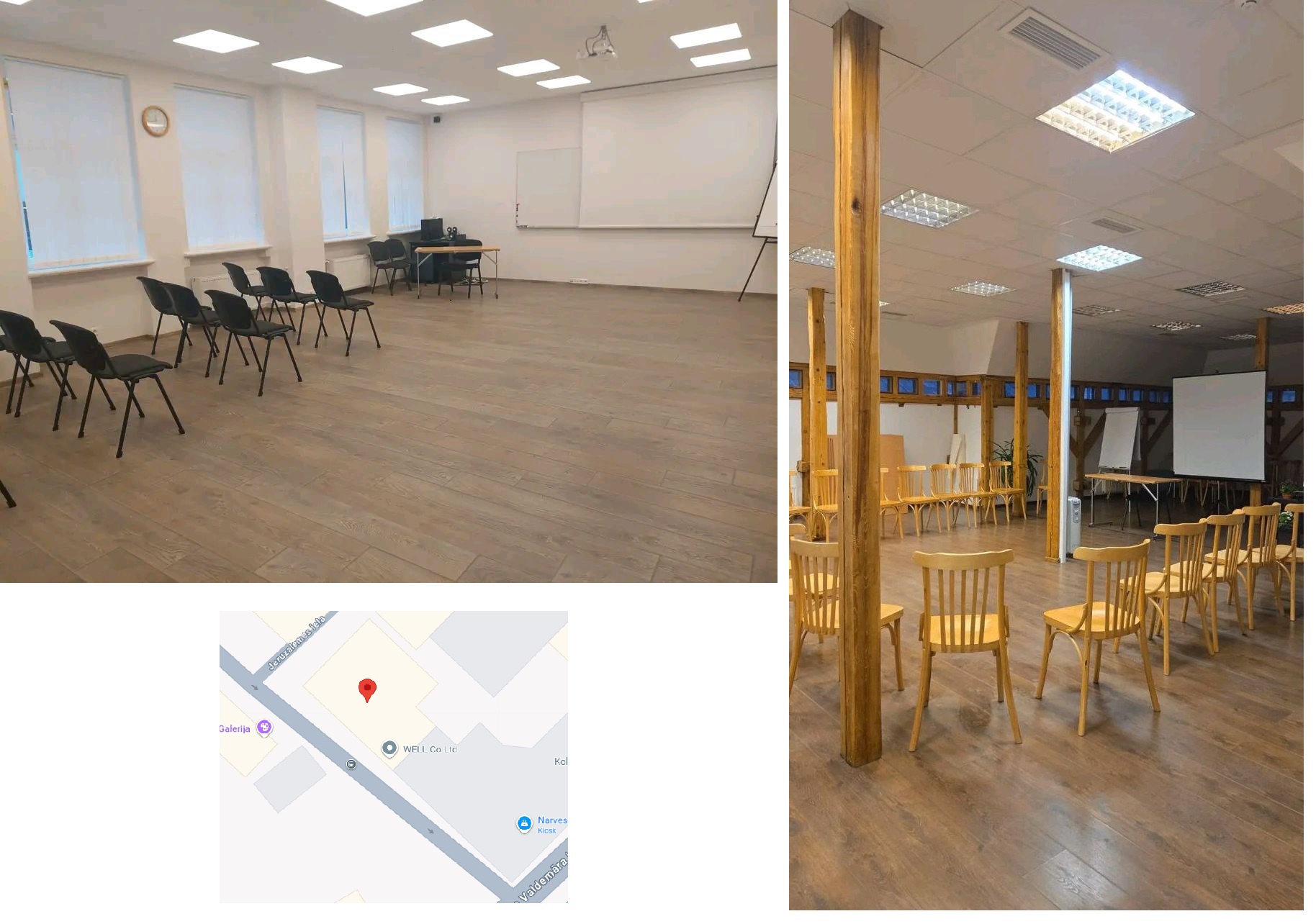 Pašā Rīgas centrā, Elizabetes ielā 45/47 un Jeruzalemes ielā 2/4, ir pieejamas divas semināru zāles, kuras iespējams rezervēt dažādu pasākumu rīkošanai.