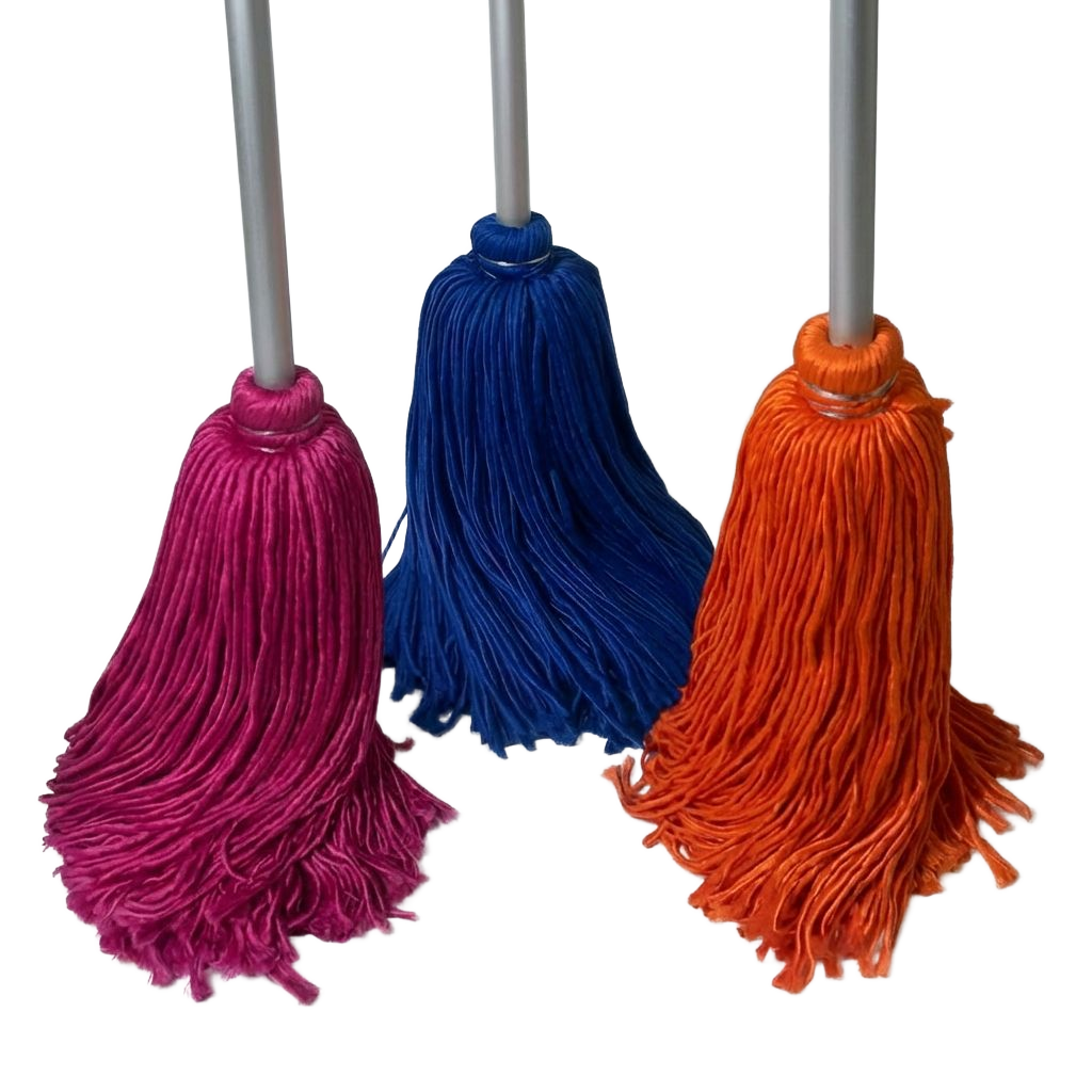 Trapeador de 300 gramos de microfibra española con baston de aluminio de 1.37 metros