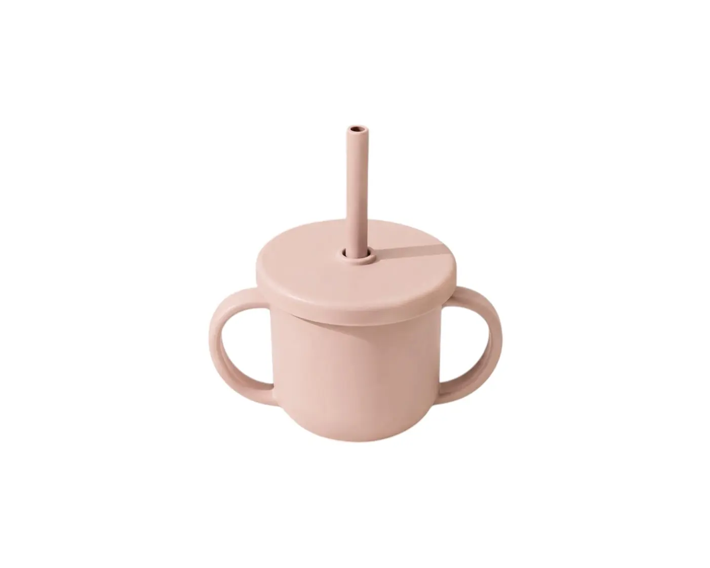 Detský silikónový pohár so slamkou ružový (BPA free)