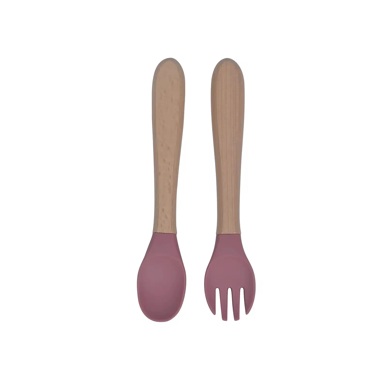 Detský silikónový príbor – lyžička a vidlička červená (BPA free)