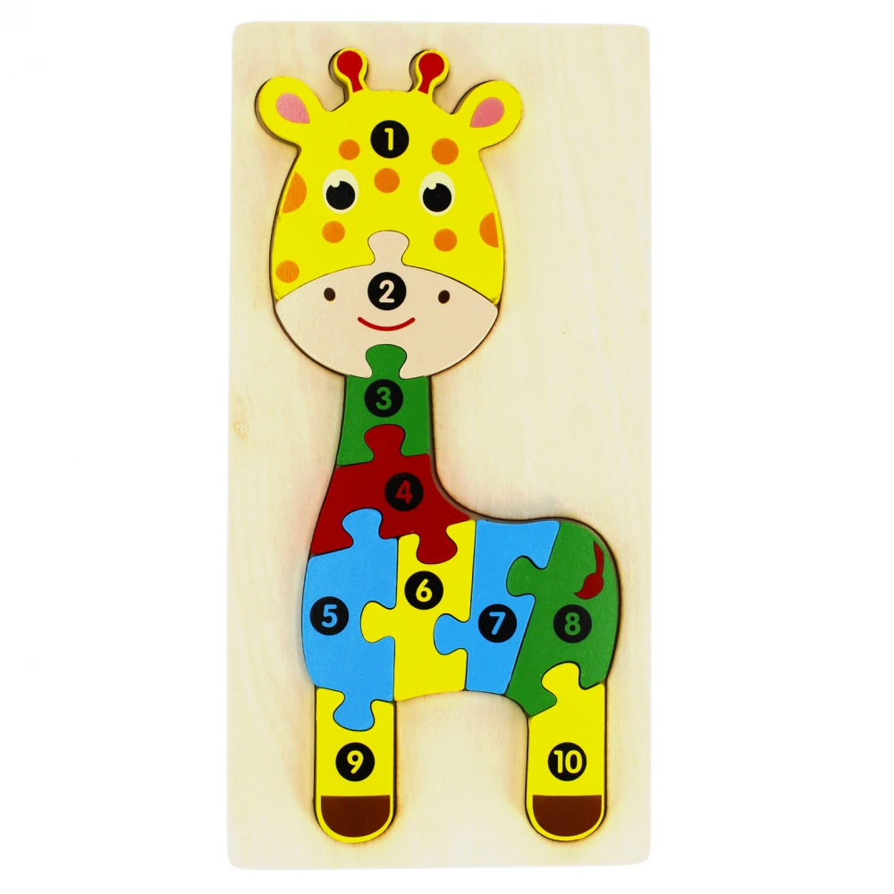 Drevené puzzle Žirafa – farebná vkladačka pre deti