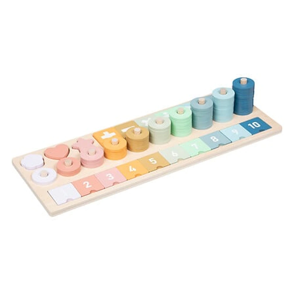 Drevené vkladacie puzzle s číslami