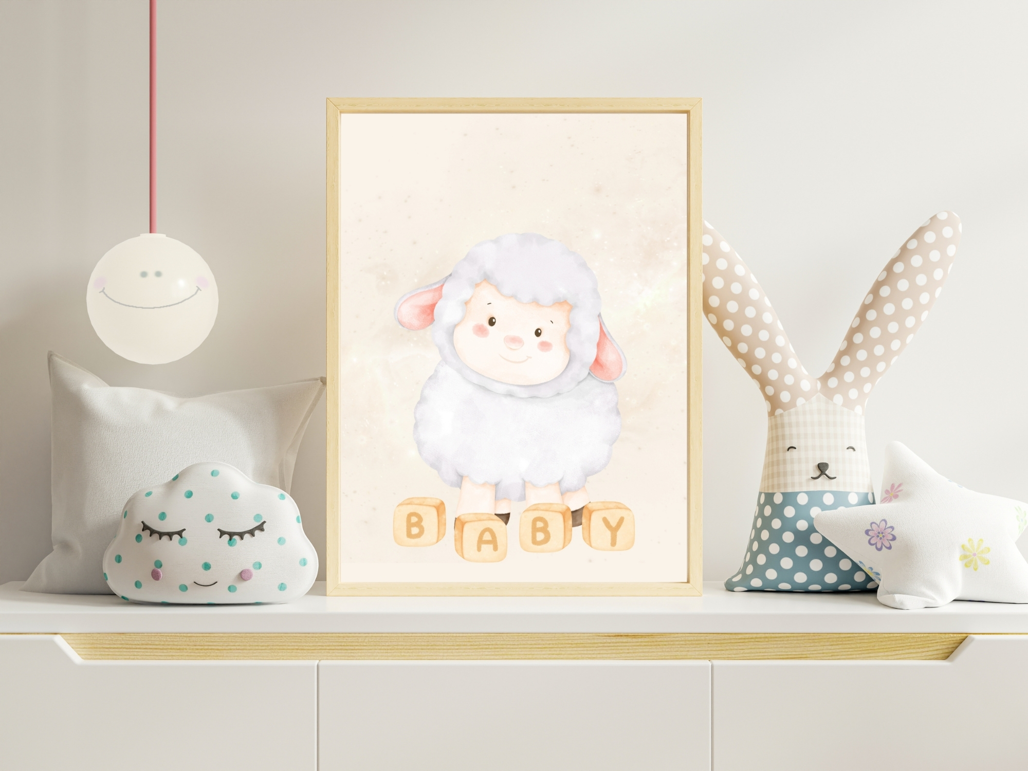 Obraz do detskej izby – roztomilá ovečka BABY