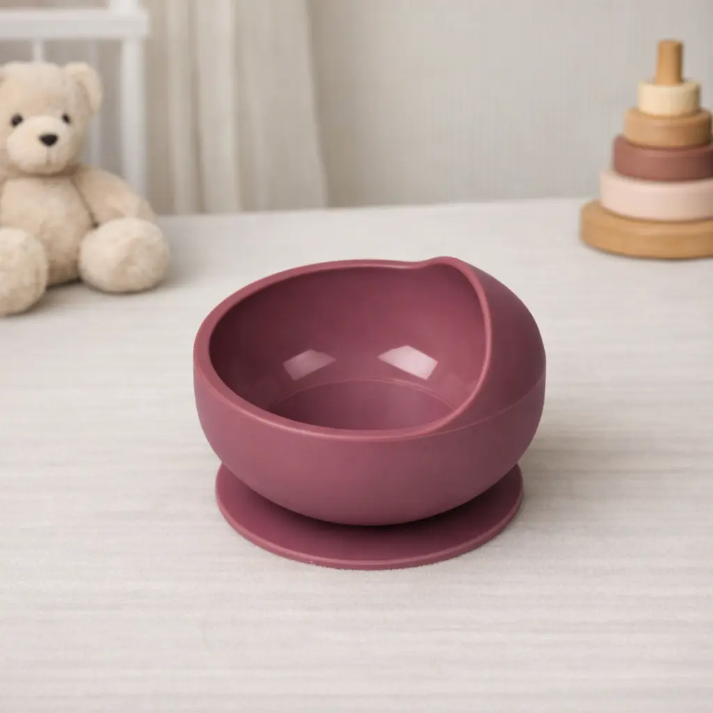 Silikónová miska s prísavkou pre deti červená (BPA free)