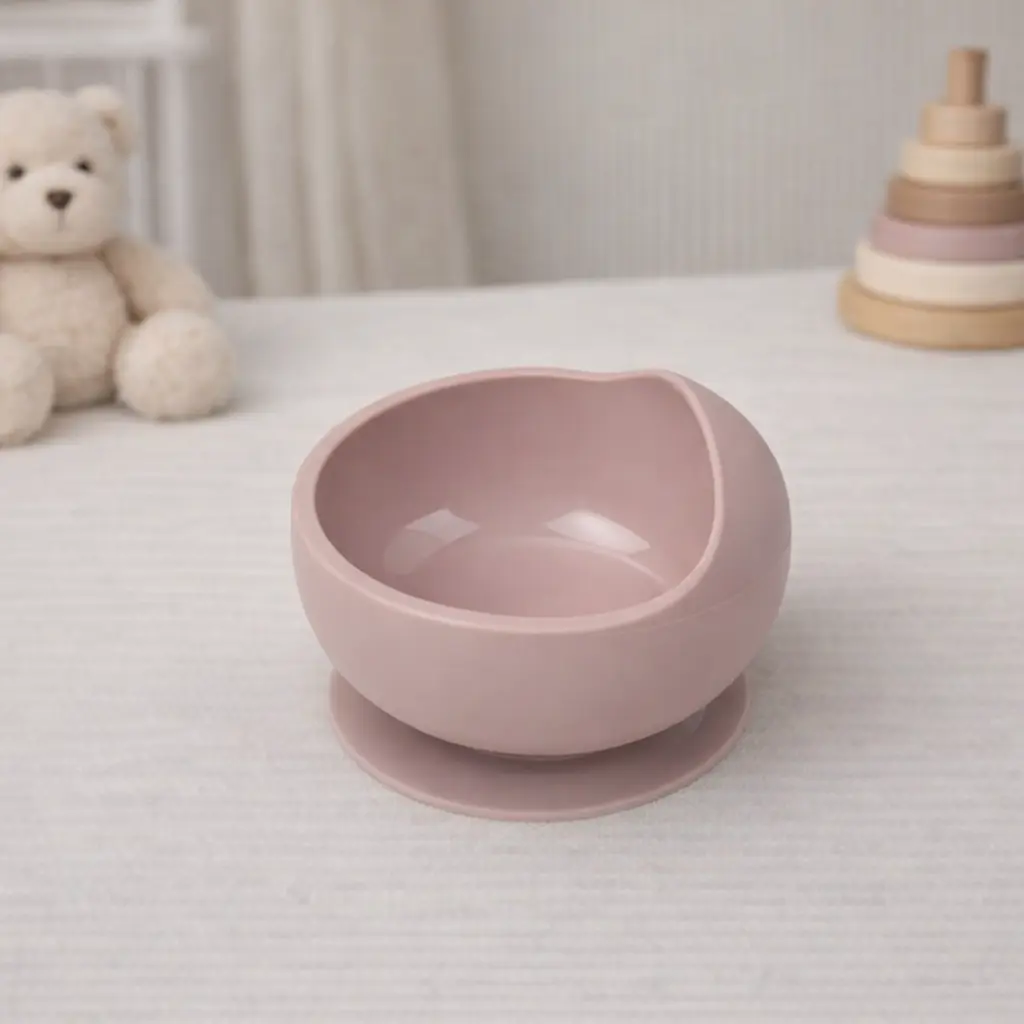 Silikónová miska s prísavkou pre deti ružová (BPA free)