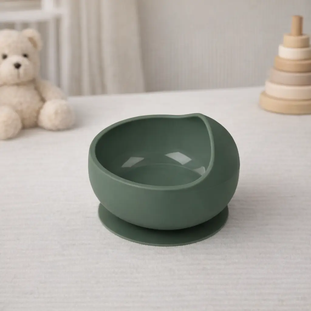 Silikónová miska s prísavkou pre deti zelená (BPA free)