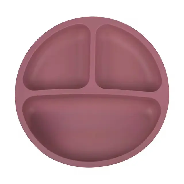 Silikónový tanier s prísavkou pre deti červený (BPA free)