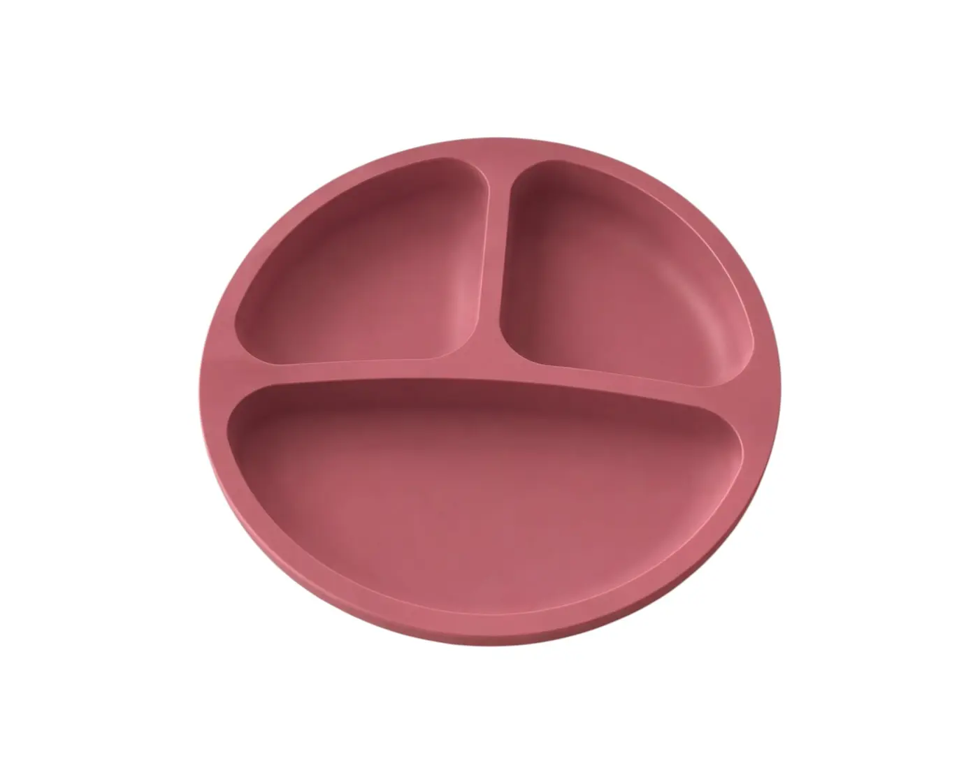 Silikónový tanier s prísavkou pre deti červený (BPA free)