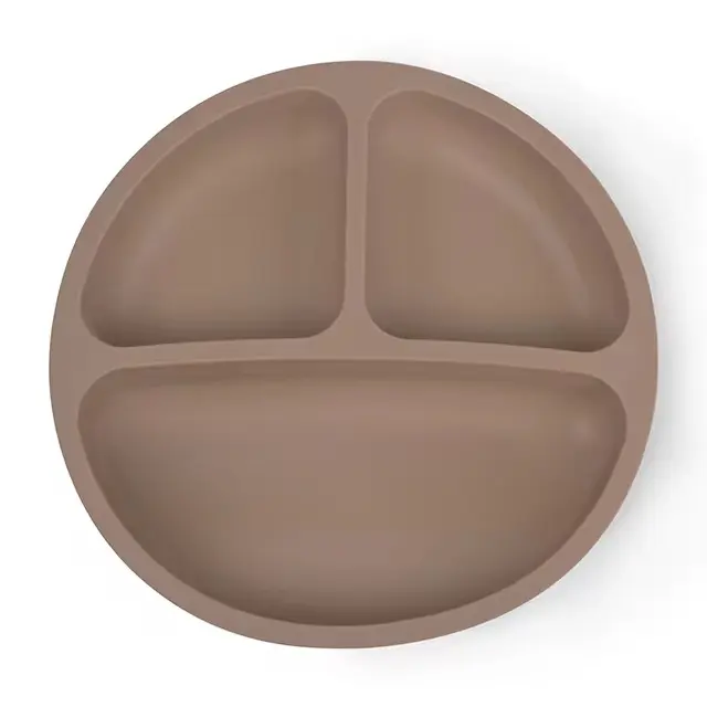 Silikónový tanier s prísavkou pre deti hnedý (BPA free)