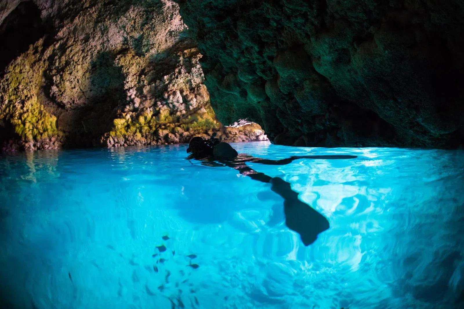 Blue Cave in Onna Village