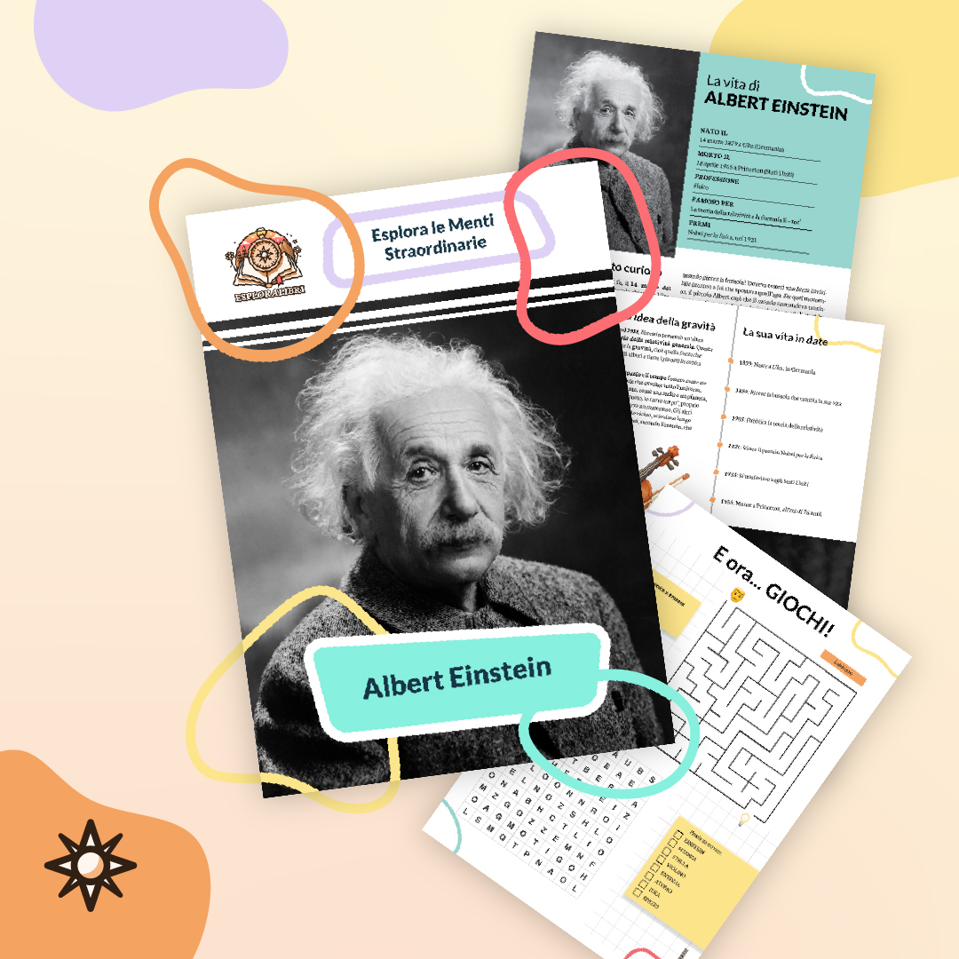 Cover Image for Albert Einstein per Bambini: Biografia e Giochi da Stampare