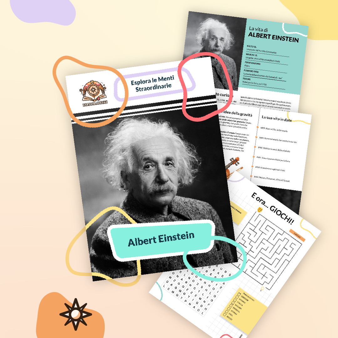 Albert Einstein per Bambini: Biografia e Giochi da Stampare