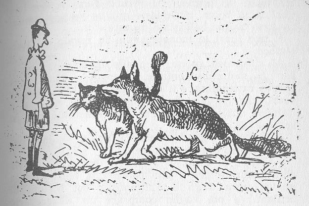 Il Gatto e la Volpe in una vignetta di Enrico Mazzanti, 1883