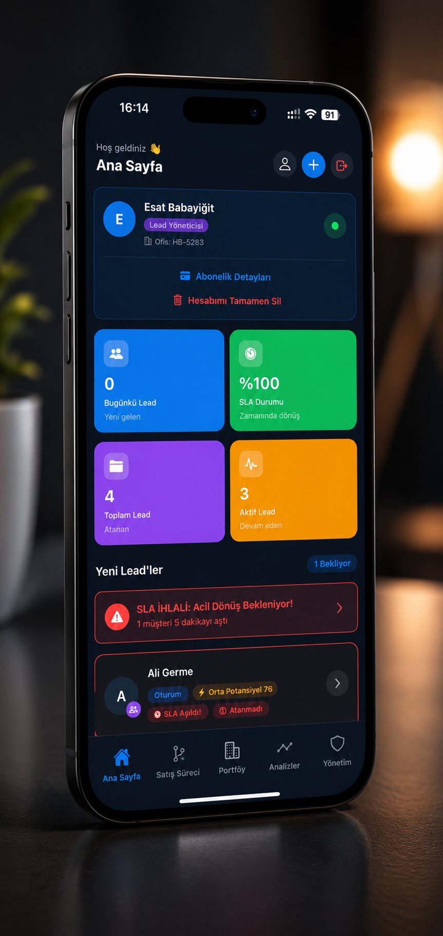 Emlakçı CRM projesi