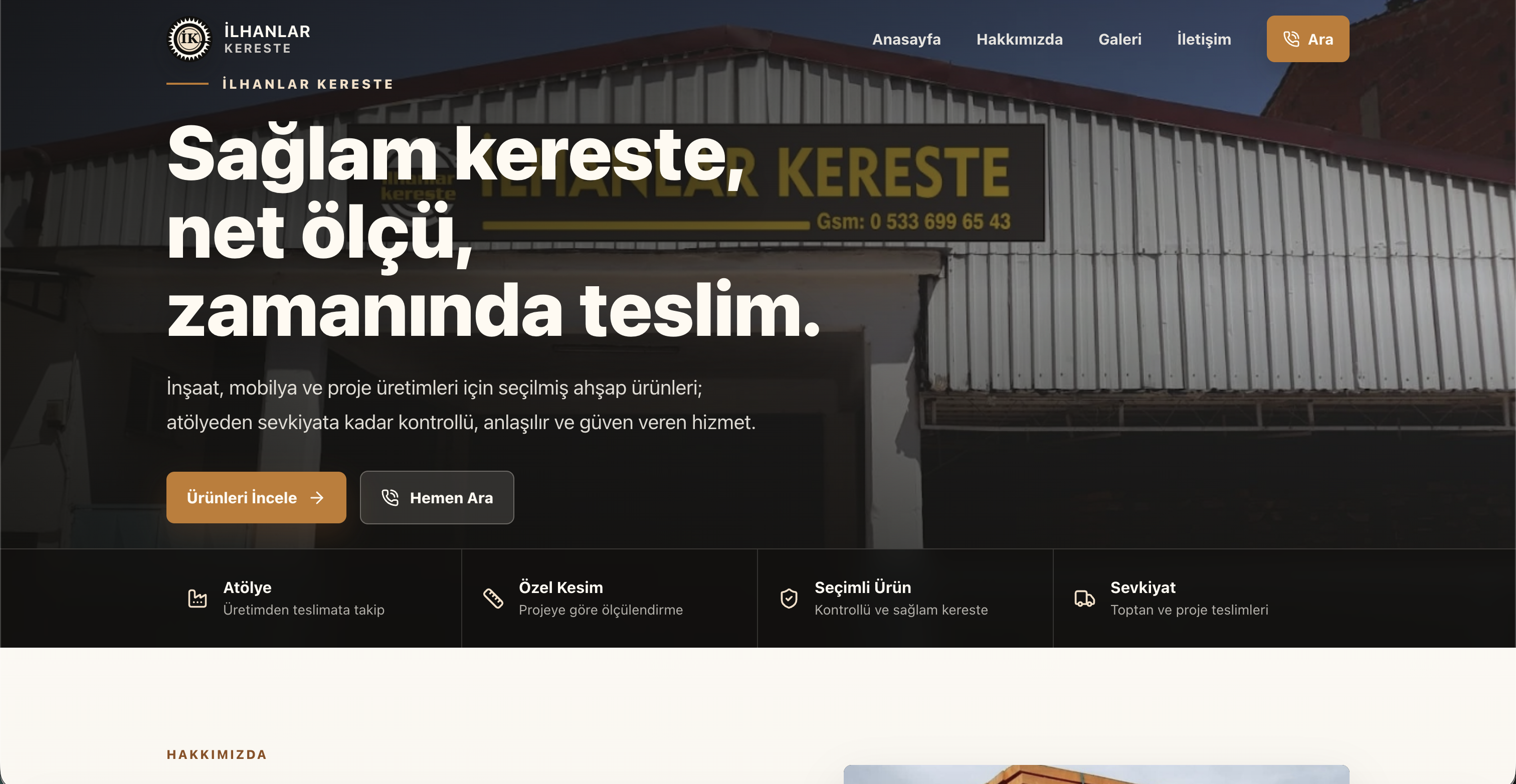 İlhanlar Kereste Kurumsal projesi