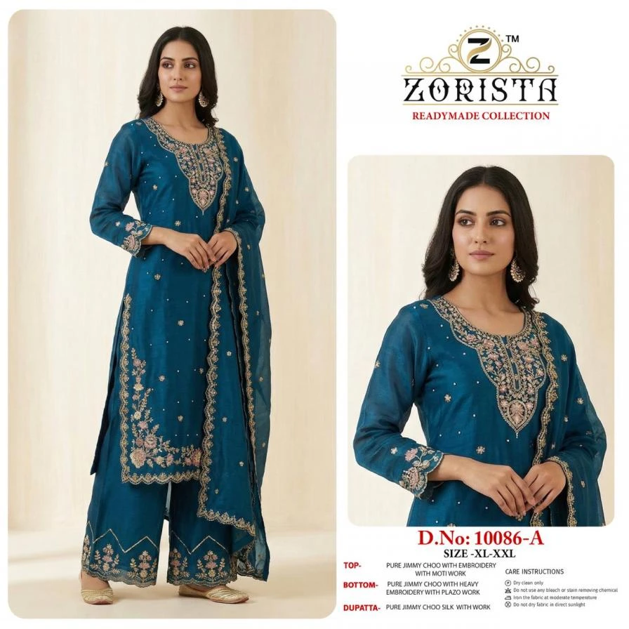 10086 by zorista shop trendy readymade zimmi choo pakistani plazzo dress
