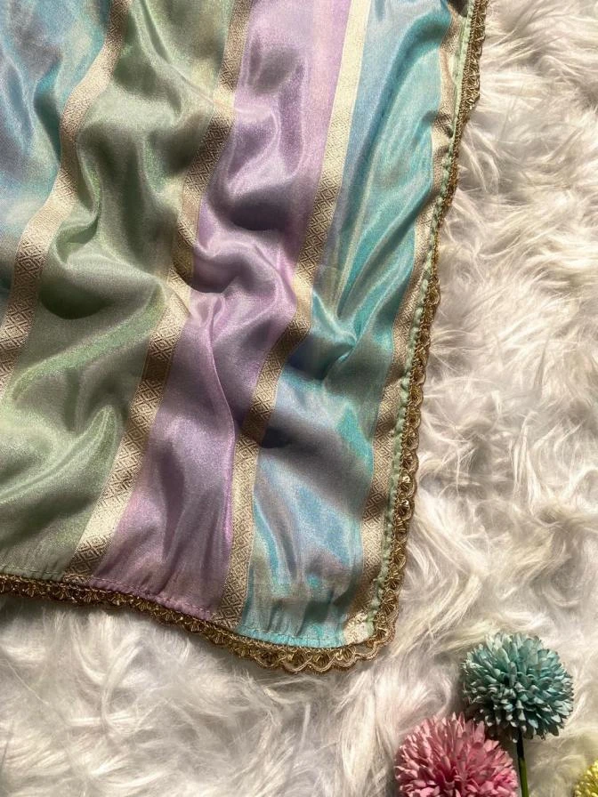 1028 tissue zari rainbow banarasi saree wholesaler