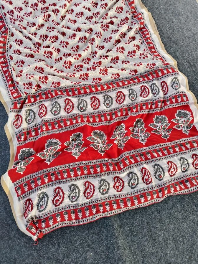 1046 cotton chanderi pretty look sarees online