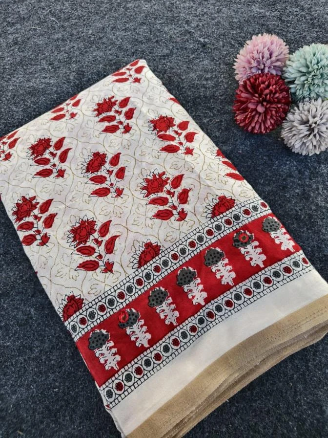 1046 Sarees wholesale COTTON CHANDERI - Ethnicaa thumbnail 2