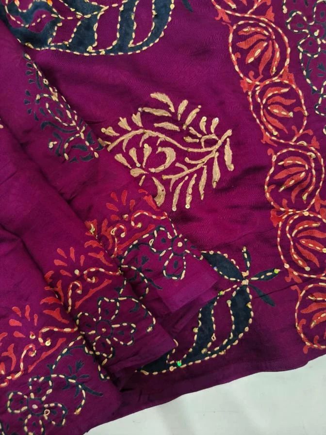 1056 chanderi cotton block ajrakh printed sarees