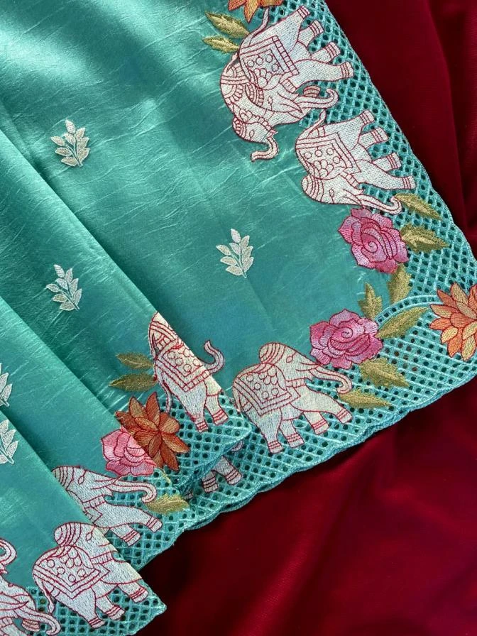 3012 Sarees wholesale VISCOSE TUSSER - Ethnicaa thumbnail 4