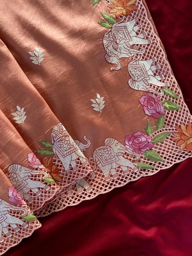 3012 Sarees wholesale VISCOSE TUSSER - Ethnicaa thumbnail 7