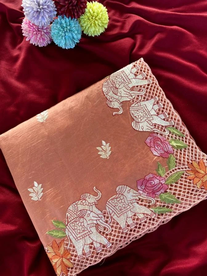 3012 Sarees wholesale VISCOSE TUSSER - Ethnicaa thumbnail 6