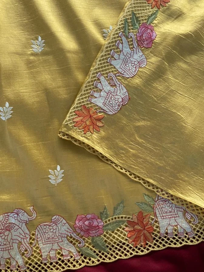 3012 Sarees wholesale VISCOSE TUSSER - Ethnicaa thumbnail 3