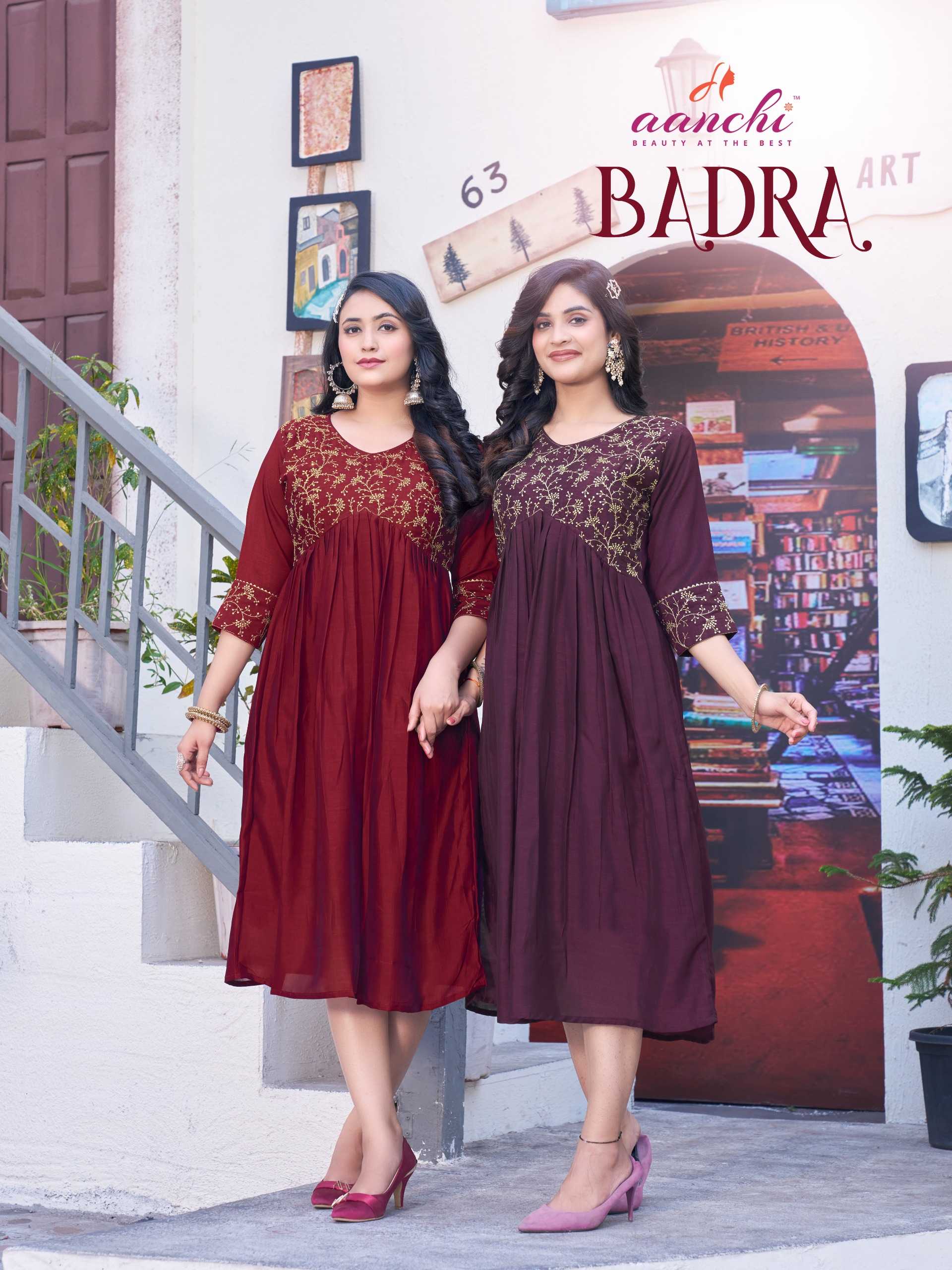 aanchi badra readymade festive wear alia cut kurti collection