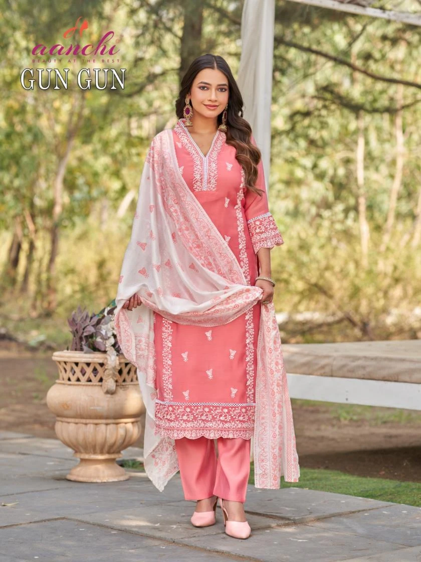 GUN GUN Ethnic Wear wholesale MUL CHANDERI - Ethnicaa thumbnail 2