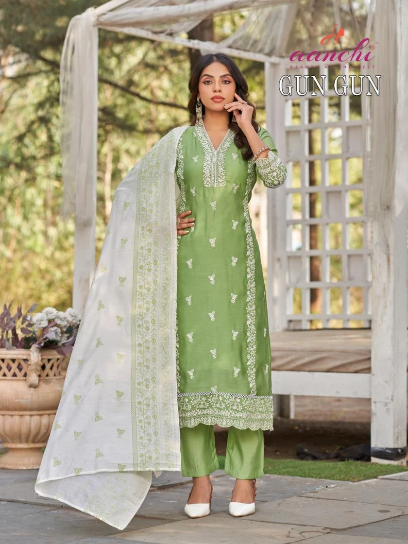 GUN GUN Ethnic Wear wholesale MUL CHANDERI - Ethnicaa