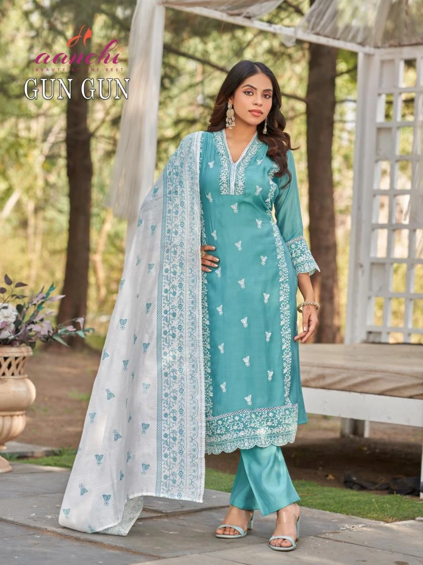 GUN GUN Ethnic Wear wholesale MUL CHANDERI - Ethnicaa thumbnail 5