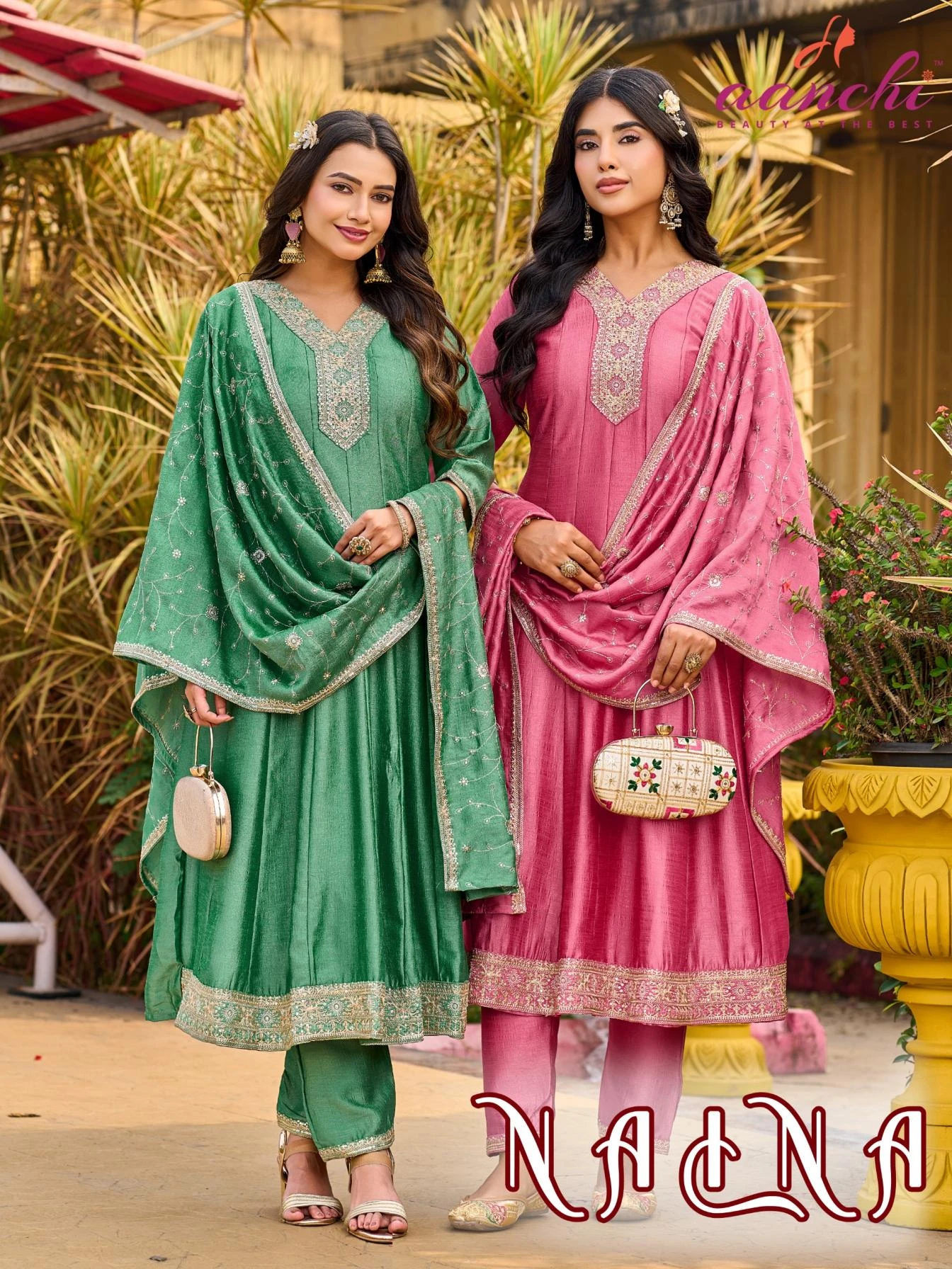 aanchi naina vichitra silk readymade designer 3pcs dress