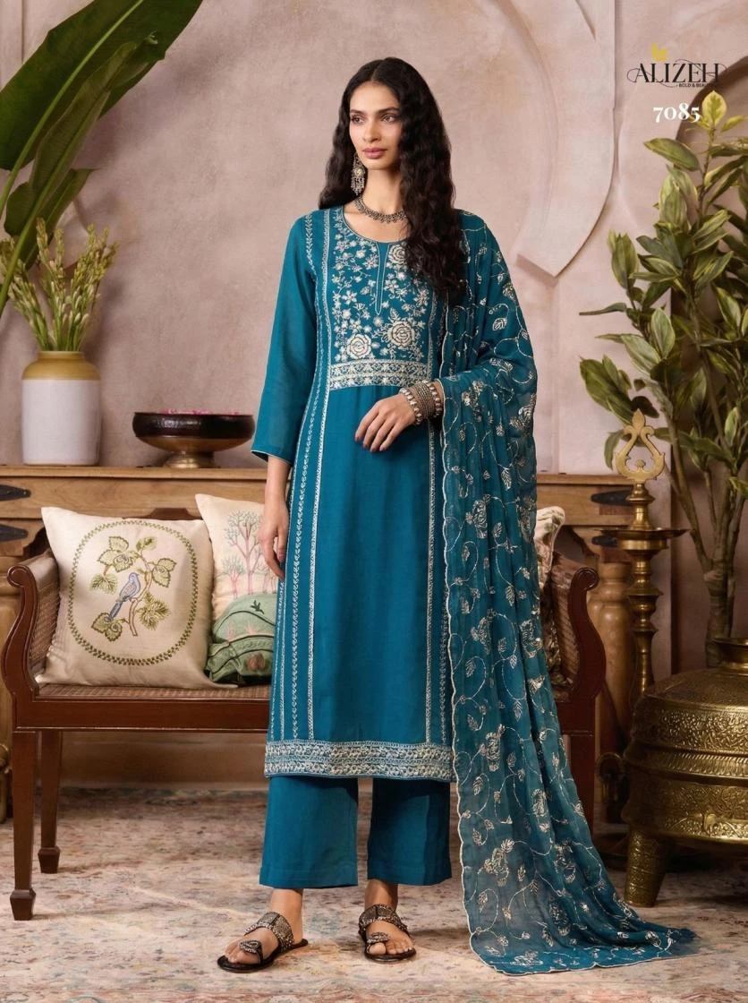 7085-7088 Ethnic Wear wholesale ORGANZE - Ethnicaa thumbnail 6