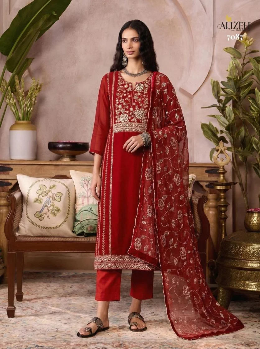 7085-7088 Ethnic Wear wholesale ORGANZE - Ethnicaa thumbnail 3