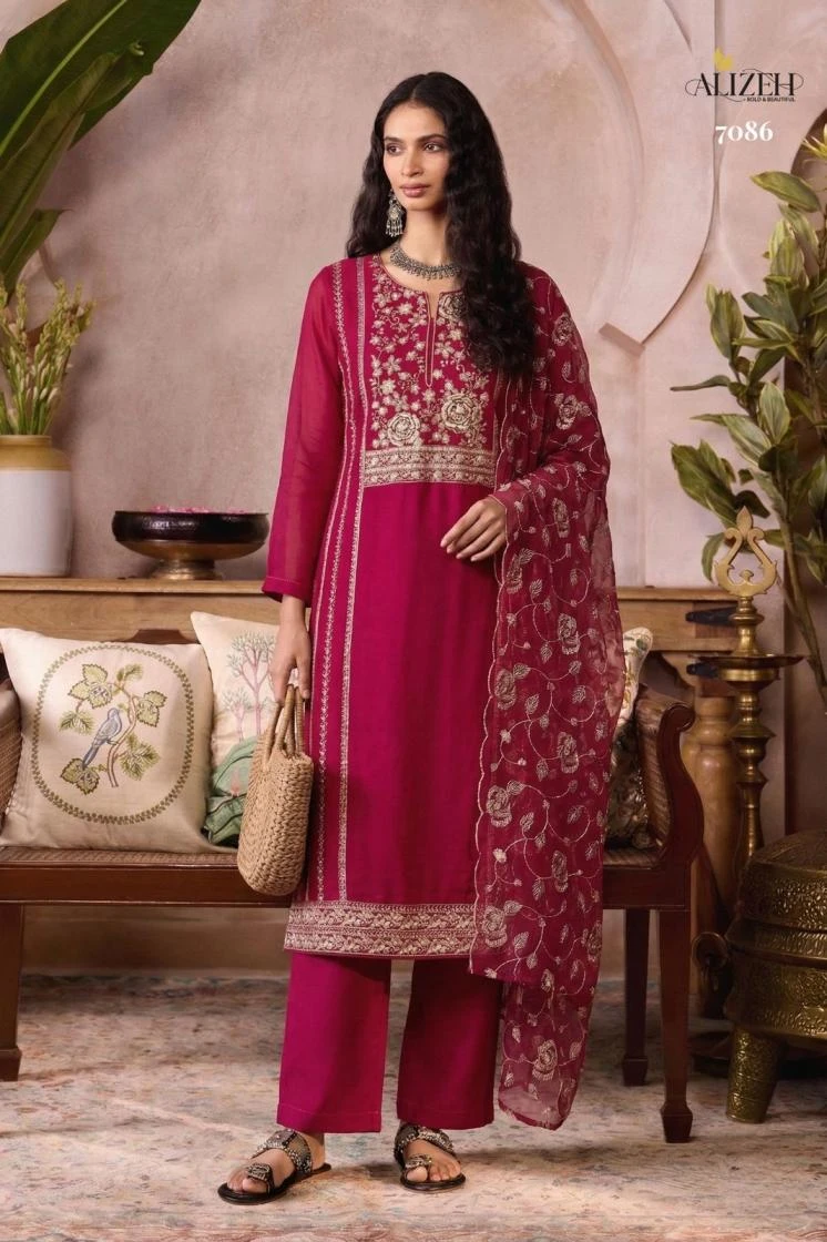 7085-7088 Ethnic Wear wholesale ORGANZE - Ethnicaa thumbnail 5