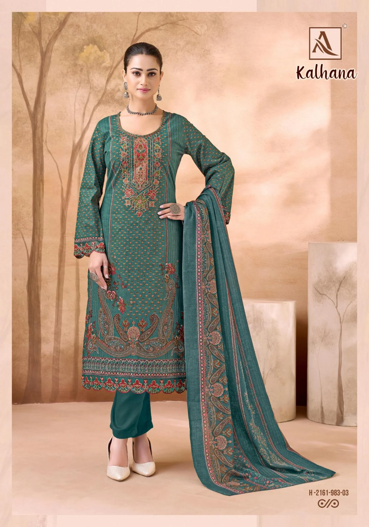 alok kalhana cambric cotton modern pakistani 3pcs dress
