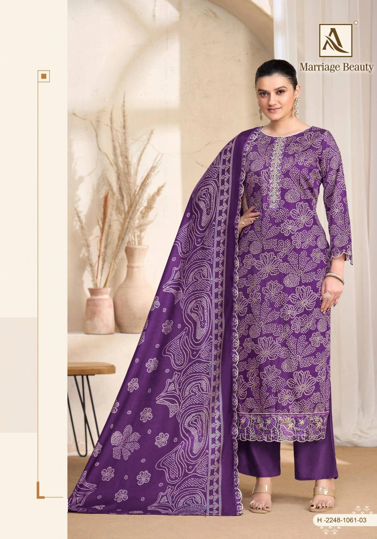 MARRIAGE BEAUTY Readymade Salwar Suits wholesale ZAM COTTON - Ethnicaa thumbnail 3