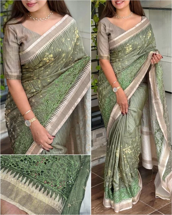 ANUPAMA Sarees wholesale TUSSER COTTON - Ethnicaa thumbnail 2