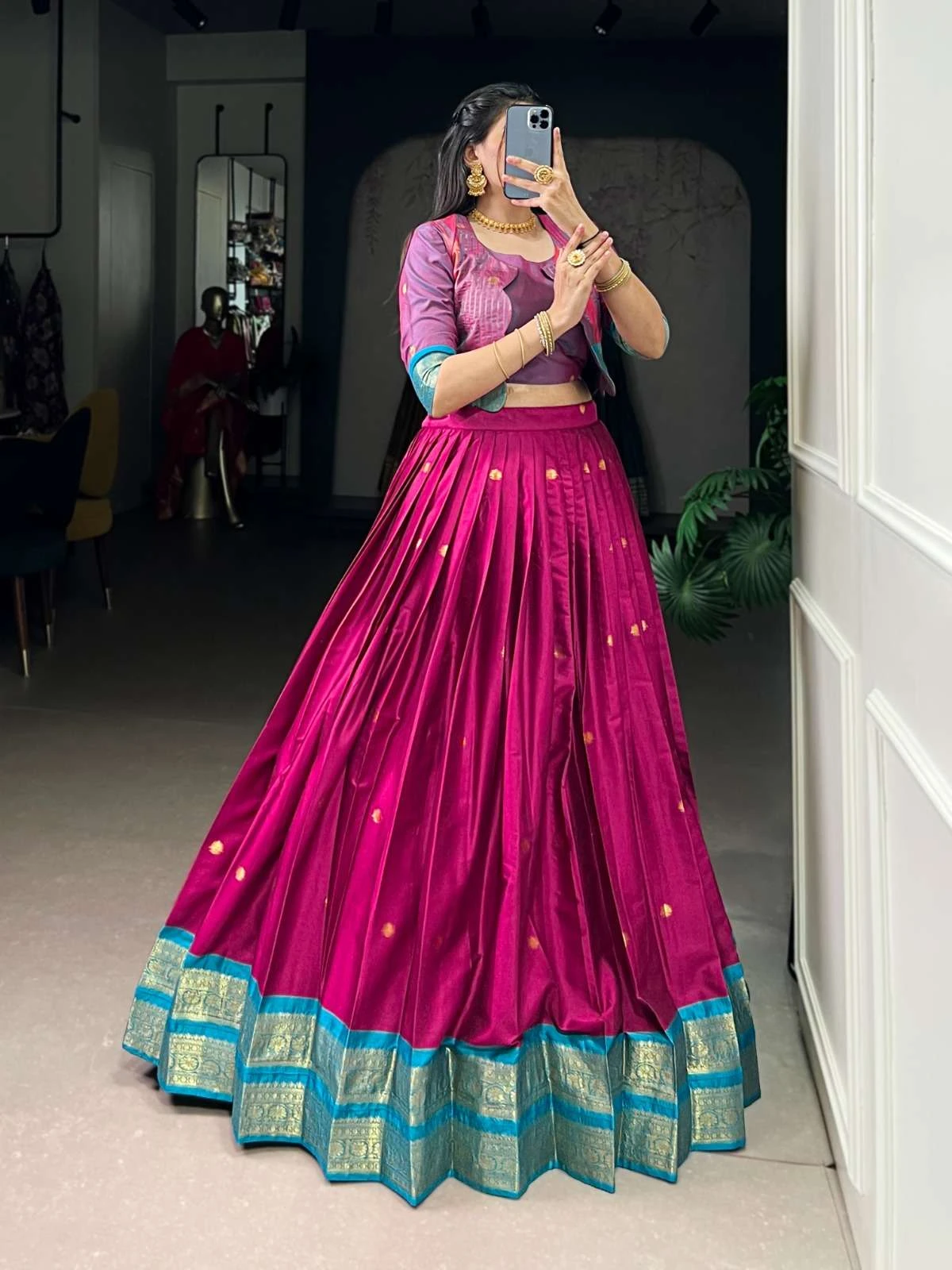 ANUSHNA Lahanga wholesale POLY COTTON - Ethnicaa thumbnail 5