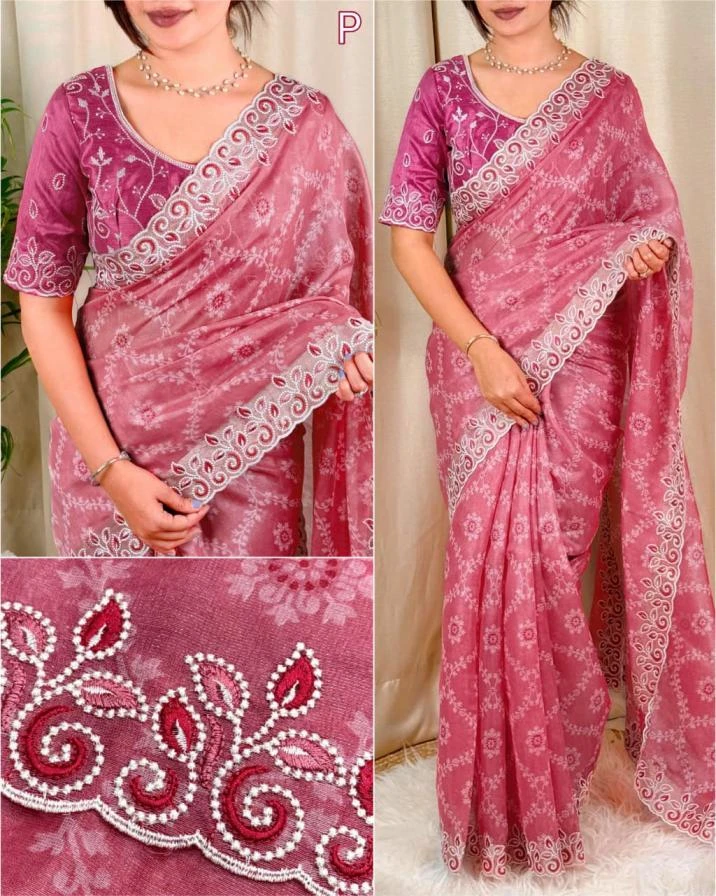 BARFI Sarees wholesale COTTON SATIN - Ethnicaa thumbnail 2