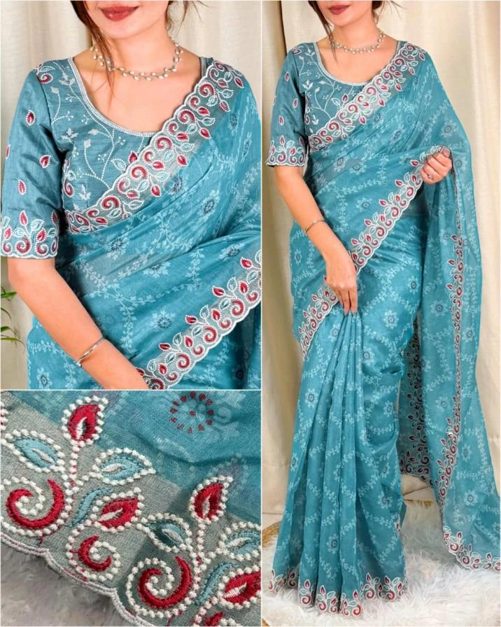 BARFI Sarees wholesale COTTON SATIN - Ethnicaa thumbnail 16