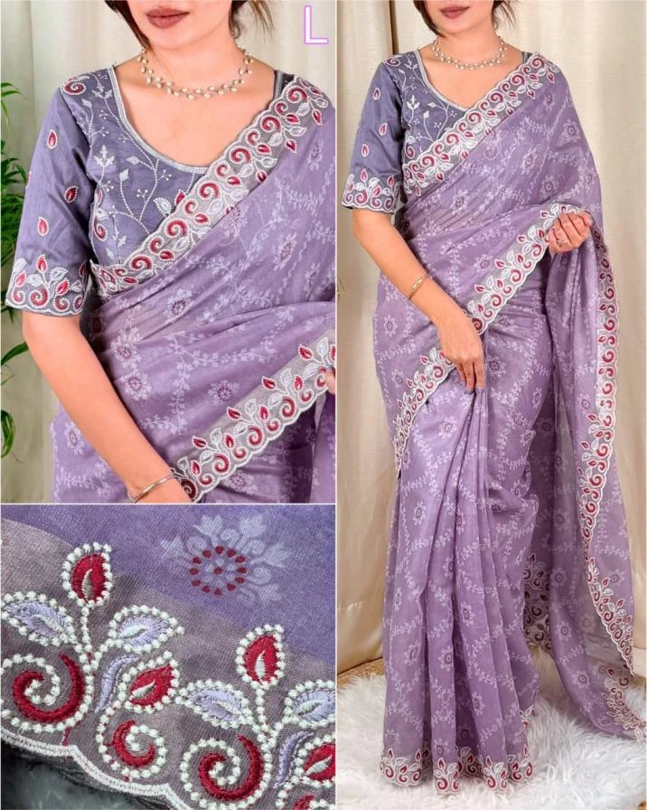 BARFI Sarees wholesale COTTON SATIN - Ethnicaa thumbnail 14