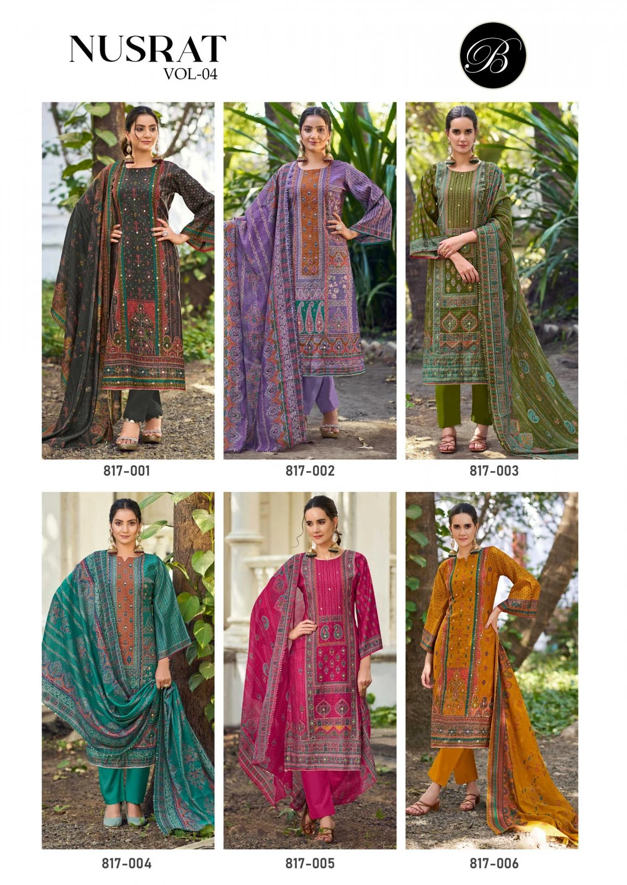 NUSRAT VOL 4 Readymade Salwar Suits wholesale MODAL VISCOSE MUSLIN - Ethnicaa thumbnail 8