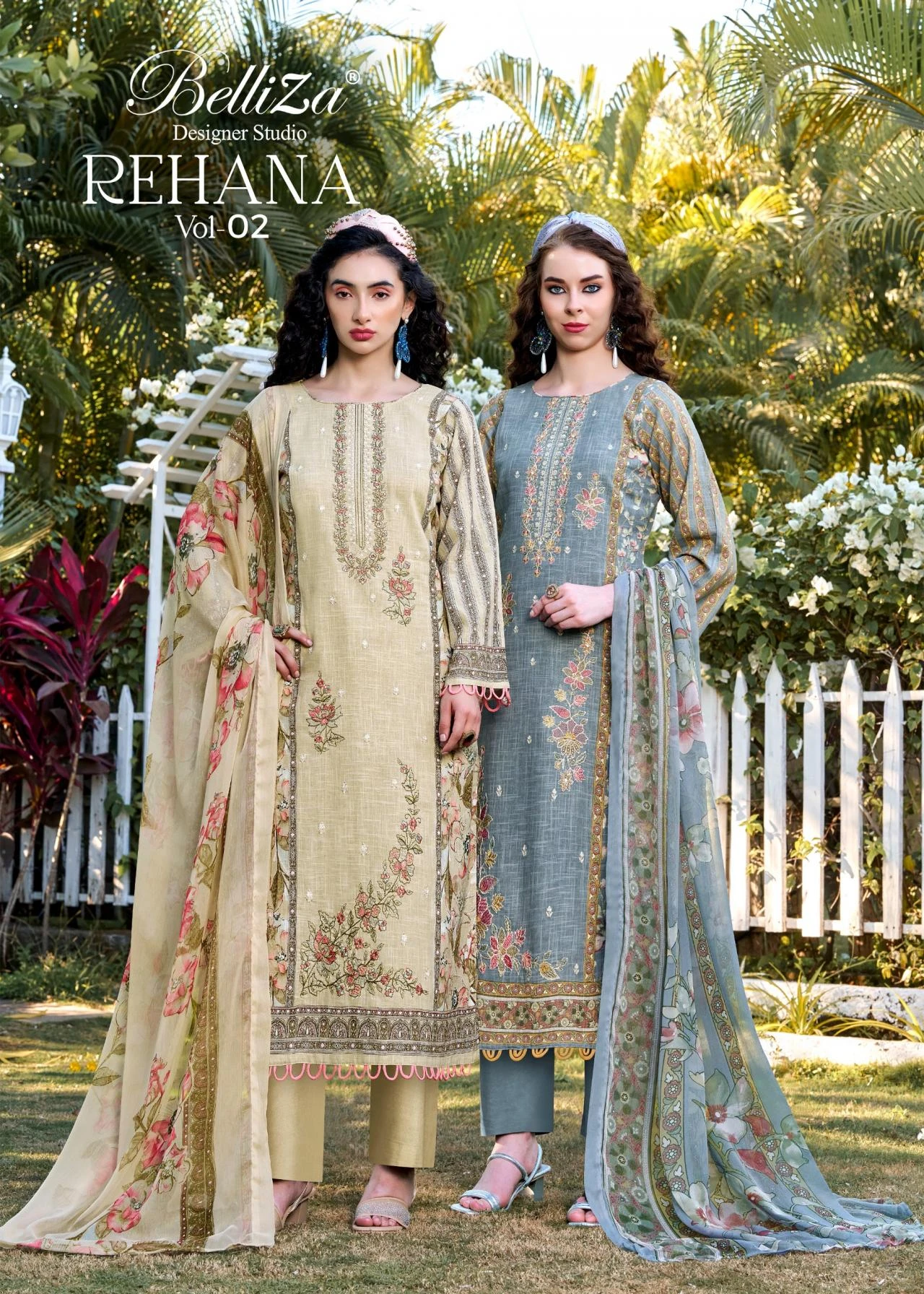 REHAANAA VOL 2 Salwar Suits wholesale COTTON LINEN - Ethnicaa thumbnail 4