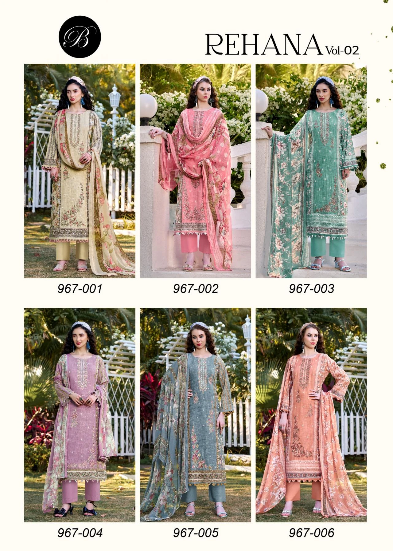 REHAANAA VOL 2 Salwar Suits wholesale COTTON LINEN - Ethnicaa thumbnail 6